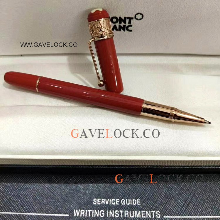 Best Copy Montblanc Rouge Et Noir Spider Rollerball Red Rose Gold